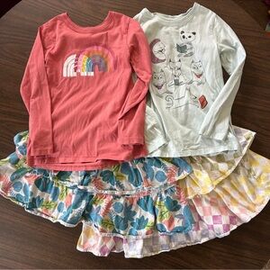Tea Clothing Lot 4 Items 2 Skorts 2 Long Sleeve Shirts Girls Size 7